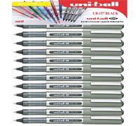 12 x UNIBALL EYE FINE UB 157 ROLLER BALL PEN 0.7mm BLACK Uni ball Pens