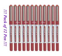 12 x UNIBALL EYE MICRO UB-150 ROLLER BALL PEN 0.5mm RED Colour Best Price Pen