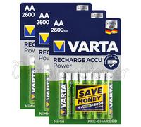 12 x Varta AA 2600mAh batteries Rechargeable Ni-MH 1.2V HR6 Stilo Power Accu