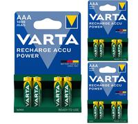 12 x VARTA AAA 1000mAh NiMH Rechargeable Batteries Pre-Charged DECT Phone LR03