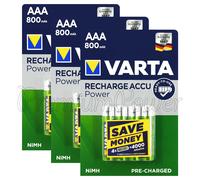 12 x Varta AAA 800mAh batteries Rechargeable Ni-MH 1.2V HR03 Micro 56703 Accu