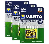 12 x Varta AAA 800mAh batteries Rechargeable Ni-MH 1.2V HR03 Micro 56703 Accu