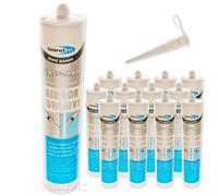 12 x White Bond-It Glass-Mate Mirror Adhesive/Silicone sealant for ceramic and porcelain glazing tiles - Mate Range BDMIRT