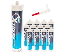 12 x White Bond-It Xtreme Silicone Sealant for bathrooms, kitchens, bath, wet room - Anti-Mould Silicone Premiere Range BDSANX