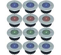 12 X White Or Colour Changing Decking Light| Solar Powered | Weatherproof | Stainless Steel Construction | Easy Assembly And Installation | Ideal For Pathway Garden Deck Lawn Patio Or Driveway Lights