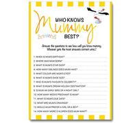 12 x Yellow Baby Shower Games Who Knows Mummy Best 12 Pack - Boy/Girl/Unisex (Yellow, 12 Pack)