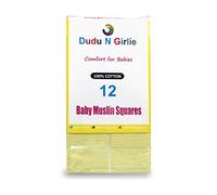 (12 X YELLOW) Premium Quality Baby Muslin Squares 100% Cotton, 72cm X 72cm, Supersoft , Made In EU