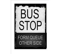 12"x8" Bus Stop Tin Sign Retro Sign Kitchen Sign Coach Bus Stop Metal Sign