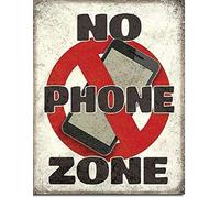 12"x8" No Phone Zone Rustic Humor Retro Garage Bar Wall Decor Metal Sign