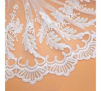 12 Yards 33cm Lace Edge Trim Ribbon Lace Fabric Ribbon Tulle Lace Edging Trimming Fabric Floral Lace Ribbon Wide Decorative Fabric Webbing Fabric for Dressmaking Sewing Gift Wrapping Bridal Wedding