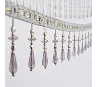 12 Yards Crystal Beaded Fringe Trim - Elegant Tassel Lace Trimming for Sewing, Tablecloths, and Piano Covers(Green)
