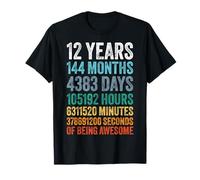 12 Year Old BDay Decorations Son Boy 12yr 12th Birthday T-Shirt