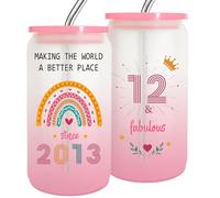 12 Year Old Girl Gift,12th Birthday Gifts for Girls 2025,Happy 12th Birthday Cups With Lids and Straws Gift Ideas,Fashion Gifts for Her,Thoughtful Presents for 12 Year Old Daughter,Niece,Sister-1PACK