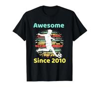 12 Year Old Soccer Player Awesome Since 2010 12th Birthday Value Graphic T-Shirt, Men, Black, M