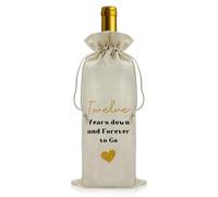 12 Years Anniversary Drawstring Wine Bag Gift for Him Her 12th Wedding Anniversary Wine Bottle Bag Gifts for Wife Husband Romantic Valentines Gifts for Couple Boyfriend Girlfriend Party Decorations