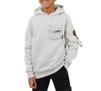 (12 Years, Light Grey) Brave Soul Boys Ribbed Hooded Long-Sleeved Sweatshirt