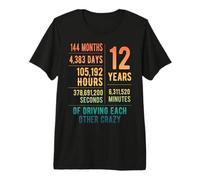 12 Years Married Funny 12th Wedding Anniversary Premium T-Shirt