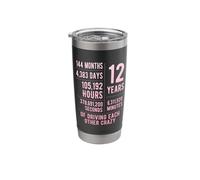 12 Years Married Funny 12th Wedding Anniversary Stainless Steel Insulated Tumbler
