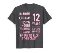 12 Years Married Funny 12th Wedding Anniversary T-Shirt, Men, Dark Heather Grey, Small