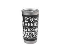 12 Years Married - Happy 12th Wedding Anniversary Stainless Steel Insulated Tumbler