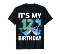 12 Years Old Ocean Animals Shark Lover It's My 12th Birthday T-Shirt