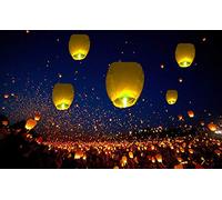 12 Yellow - Eco-Friendly Chinese Flying Sky Lanterns (A Liittle Tree)