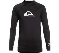 (12 Yrs, Black) Quiksilver Boys All Time Long Sleeve UPF 50 Beach Surf Rash Vest Guard T-Shirt