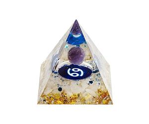 12 Zodiac Orgone Crystal Pyramid, Natural Amethyst Crystal Ball for Cancer Zodiac, 2" Orgone Healing Pyramid for Positive Energy Stress Reduce Healing Meditation Attract Wealth Lucky
