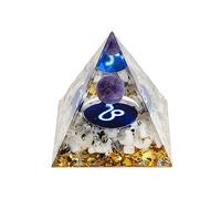 12 Zodiac Orgone Crystal Pyramid, Natural Amethyst Crystal Ball for Leo Zodiac, 2" Orgone Healing Pyramid for Positive Energy Stress Reduce Healing Meditation Attract Wealth Lucky
