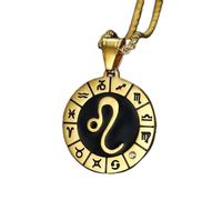 12 Zodiac SigNecklaces For WomeMe- Personality 12 Constellations Symbol ChaiNecklaces,Round Necklaces Jewelry ui