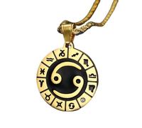 12 Zodiac SigNecklaces For WomeMe- Personality 12 Constellations Symbol ChaiNecklaces,Round Necklaces Jewelry ui