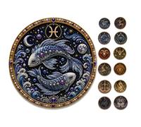 12 Zodiac Signs Pearl Art Kit, 3D Pearl Art Kit for Adults (Pisces) | Pearl Art DIY Kit, DIY 3D Zodiac Diamond Pearl Art Kit, Celestial Bead & Rhinestone Craft for Astrology Lovers