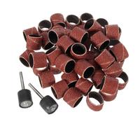 (120#) 100Pcs 80-600 Grit Sanding Sandpaper Sleeves with 2 Sanding Drum Mandrels Fit Dremel Rotary Tools