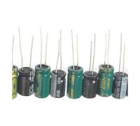 120/125pcs Electrolytic Capacitor Kit 1uF-2200uF Aluminum Electrolytic Capacitors Assortment Set 16V 25V 50V 1uF 10uF 47uF 100uF AUOQKQUT(120PCS - 15Values)