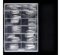 120/140 Pieces Acrylic Coffin Nails with 3D Diamonds Design Elegant Charm Press on for Fashionable Art Fashion