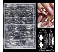 120/140pcs Coffin Nails Tips for Quick and Stylish 3D Diamonds Acrylic Extensions Fashion Designs for Women Nail Art