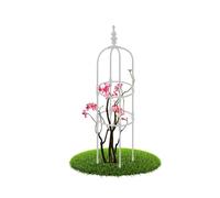 120 150 180cm Tall Garden Trellis for Climbing Plants, Rustproof Metal Obelisk Tower for Sweet Pea Frame Rose Trellis Potted Plants Vegetables Fruits Black & White(White,25 x 150cm/0.82 x 5ft)