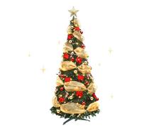 120/150 cm Artificial Christmas Tree, DIY, Pop-Up Christmas Tree, foldable, pre-installed light strips, USB power supply, the high-quality materials are reusable (120 cm)