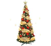 120/150 cm Artificial Christmas Tree, DIY Pop-Up Foldable Christmas Tree, Pre-Installed Light Strips, USB Powered, High-Quality Reusable Materials (150 cm)