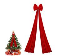 120/200cm Christmas Tree Topper Bow, Christmas Tree Decorations, Large Red Bow, Red Christmas Tree Topper, Reds Ribbon Satin Bows With Long Streamers for Home Holiday Decoration (red-200)