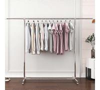 120-200cm Telescopic Drying Rack Outdoor Calcony Storage Shelf Stainless Steel Hanger Single Rod Clothes Rack Silver