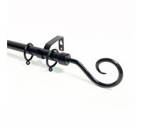 (120 - 210 cm, Black ( Crook )) Lister Cartwright 16-19 mm Extendable Metal Curtain Pole Rods Voile Easy Fitting
