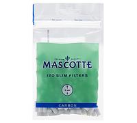 120-2400 x MASCOTTE By BULL BRAND 6MM Active CARBON SLIM Filter Tips | Premium Charcoal Cigarette | Extra Smooth Taste Paper Tobacco Rolling (1 x Pack MASCOTTE SLIM CARBON (120 Filter Tips))