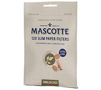 120-2400 x MASCOTTE By BULL BRAND Bio Paper Filter Tips | Premium 6MM Unbleached 19mm X-LONG SLIM Cigarette Filters (1 x Pack (120 Unbleached Filter Tips))
