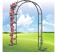 120-350CM Metal Garden Arch Galvanized Rose Trellis for Climbing Plants Wedding Decor White 1.8M Wide x 2.2M High Perfect for Patios and Lawns