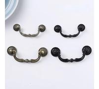 120 * 50MM Antique Drawer Handle European Style Hand Grip Retro Hand Grip A114 Kitchen Door Handles and Knobs Cabinet Pulls(Black Trumpet)