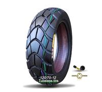 120/70-12 Tubeless Front or Rear Scooter Moped Tire 12 Inches Rim 120/70/12 Wear Resistant Anti Slip Street Tread Stab Resistant 280 kPa 58J High Grip Tread