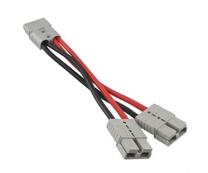 120 Amp Connector to Dual Y Adapter 6AWG for Anderson Streamlined Distribution Automotive Cable for Ships Yachts RVs Buses High-End Vehicles(30CM)