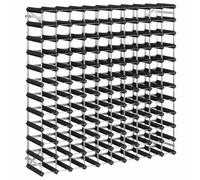 120 Bottle Wine Rack Black Made of Solid Pine and Galvanised Steel, Standing with Sturdy Storage, Ideal for Kitchen, Basement, Bar and Stylish Storage