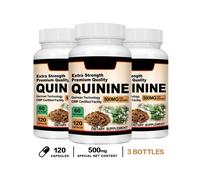 (120 Capsules -3Pack) 120x Quinine Capsules 500mg - Digestive Support Anti-Inflammatory Cramp Defense